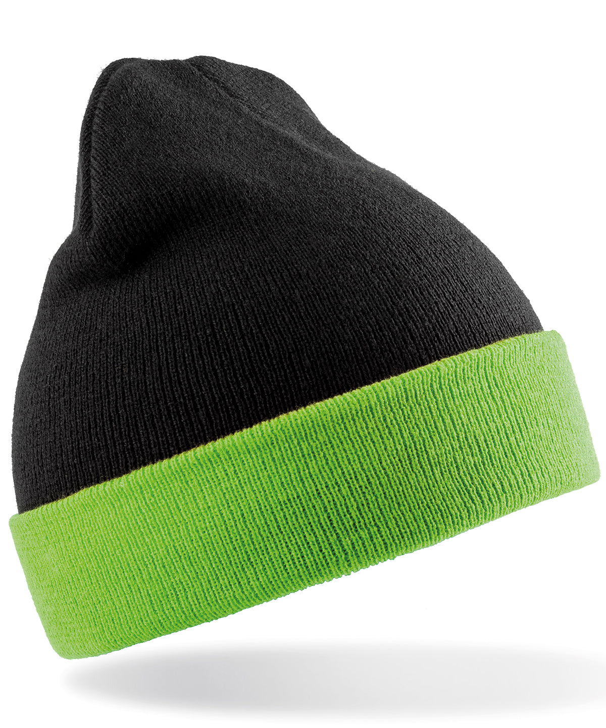 Recycled compass beanie - Black/Lime