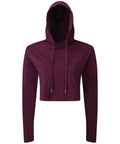 Women's TriDri® cropped hooded long sleeve t-shirt - Mulberry