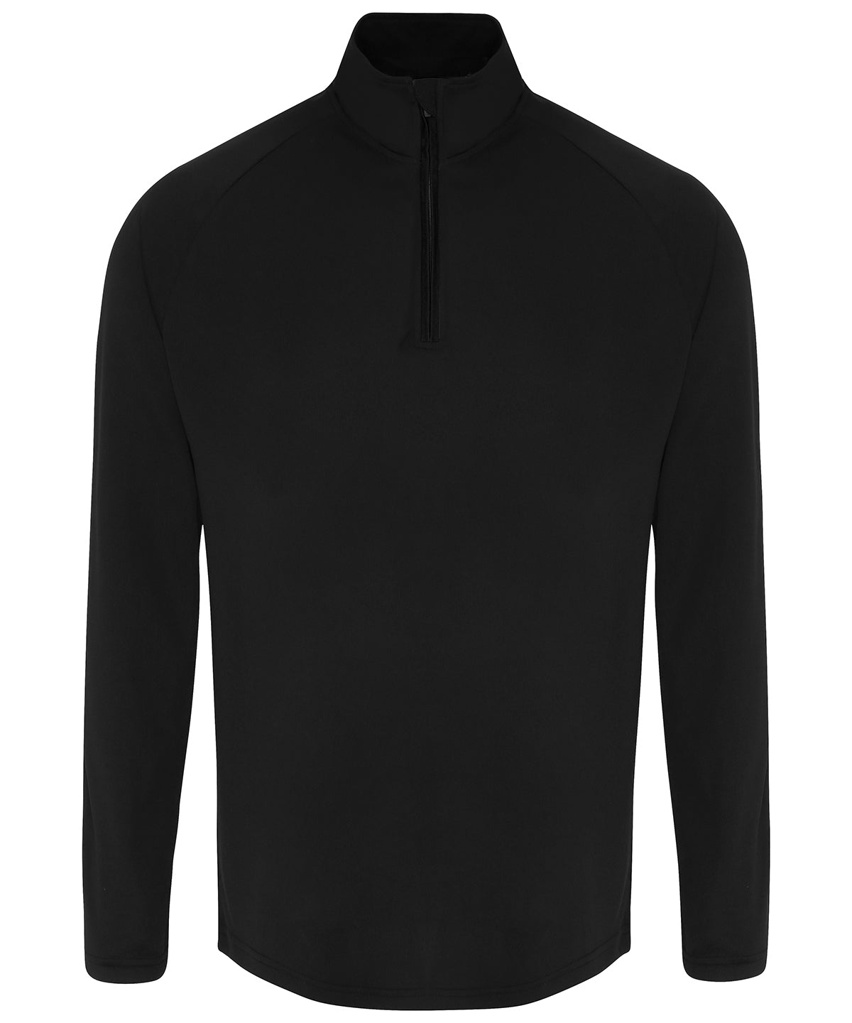 Men's TriDri® long sleeve performance ¼ zip top  - Black/Black