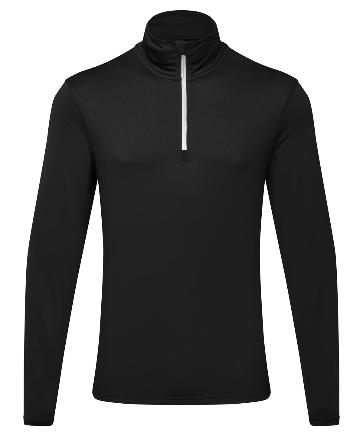 Men's TriDri® recycled long sleeve brushed back ¼ zip - Black/White