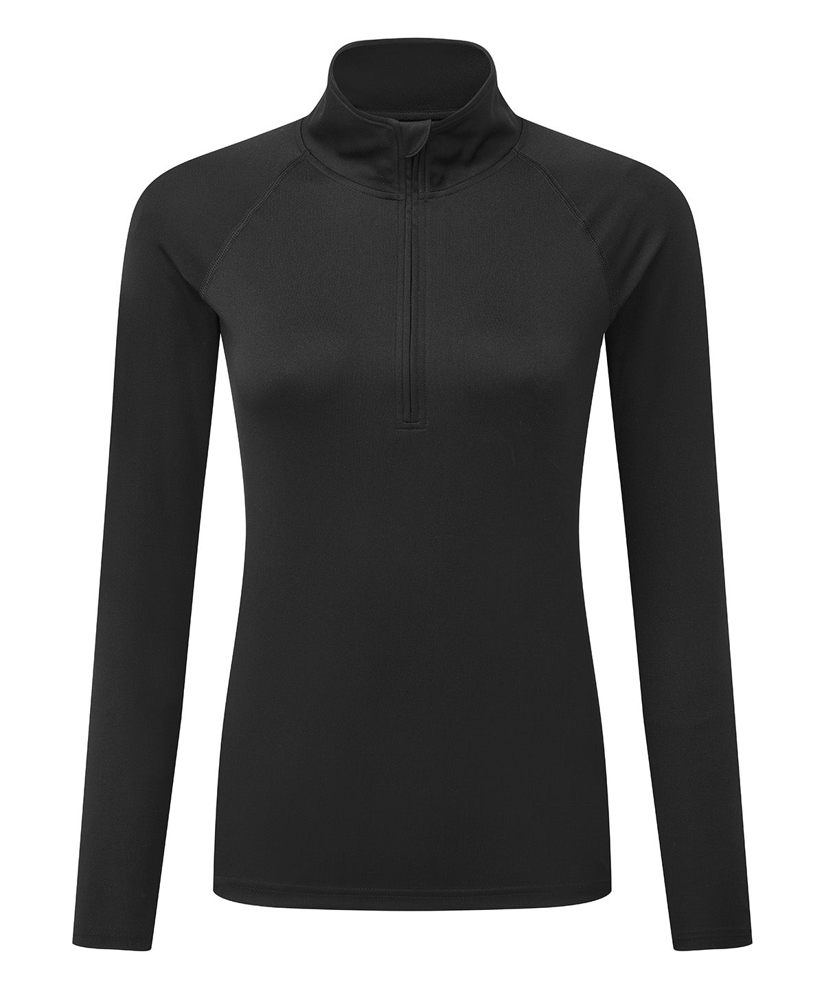 Women's TriDri® long sleeve performance ¼ zip - Black/Black