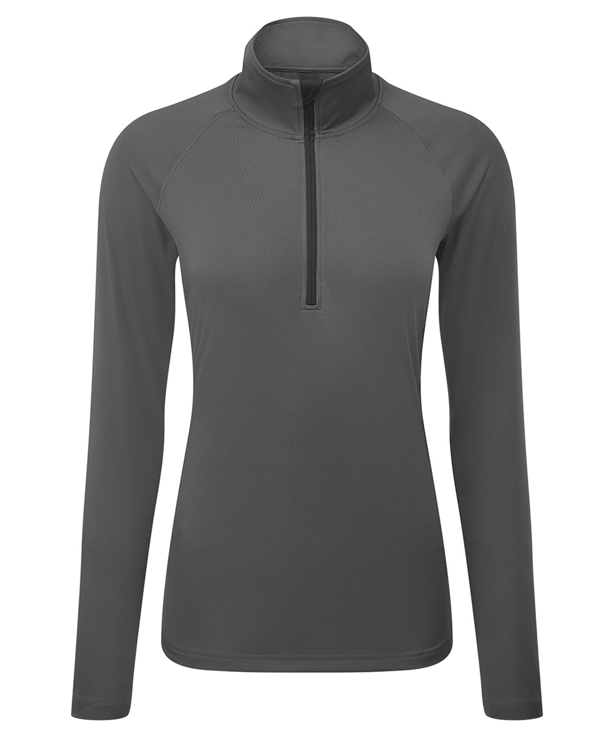 Women's TriDri® long sleeve performance ¼ zip - Charcoal/Black