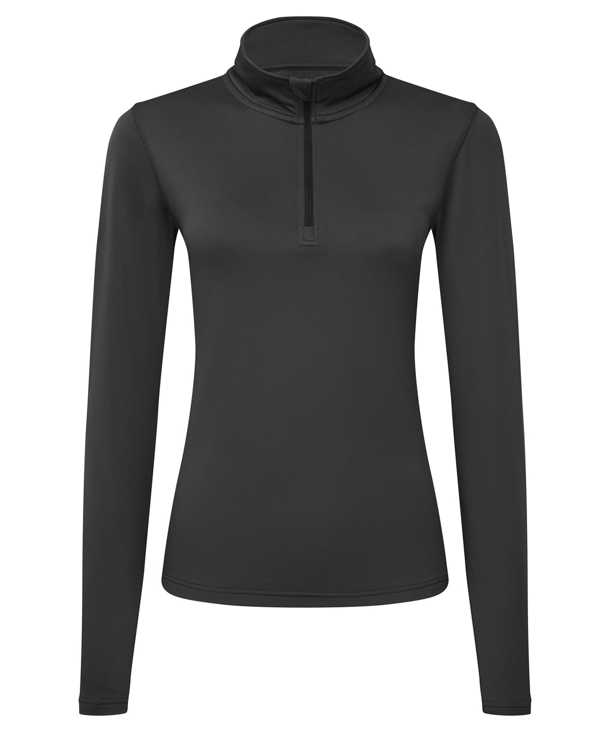Women's TriDri® recycled long sleeve brushed back ¼ zip - Charcoal/Black
