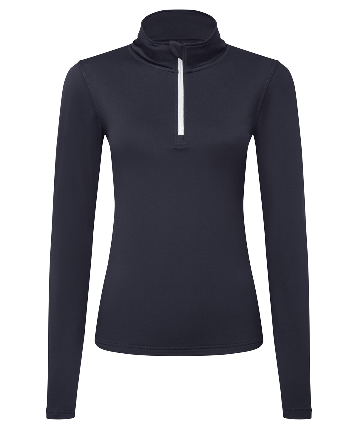 Women's TriDri® recycled long sleeve brushed back ¼ zip - French Navy/White