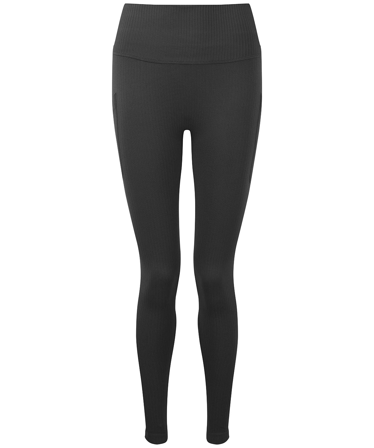 Women's TriDri® ribbed seamless multi-sport leggings - Charcoal
