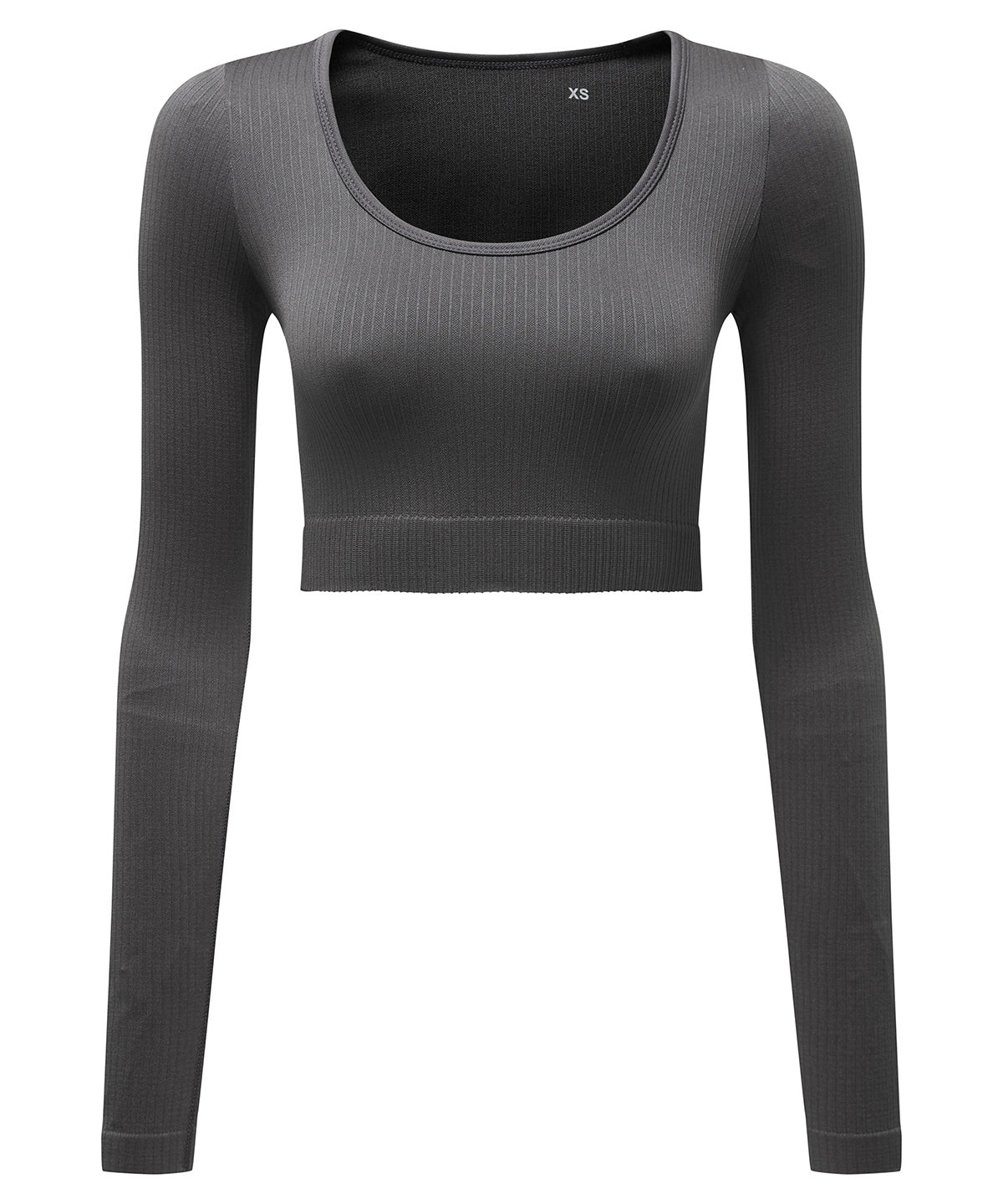 Women's TriDri® ribbed seamless 3D fit" crop top" - Charcoal