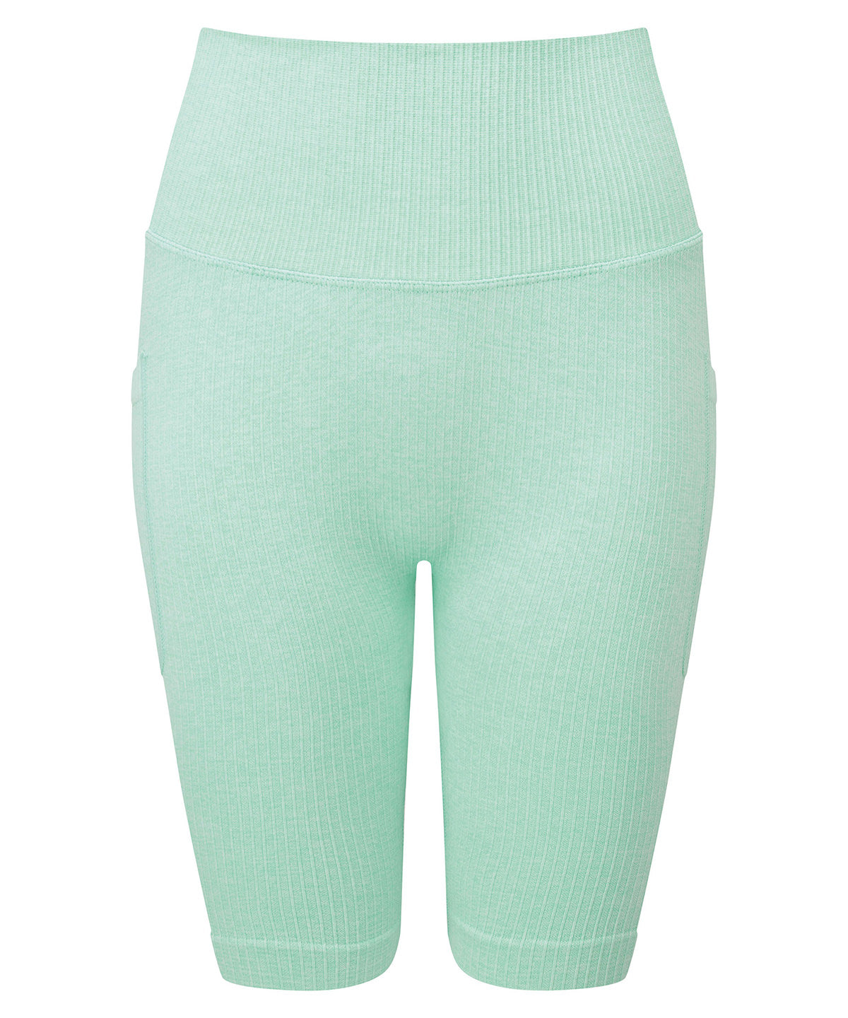 Women's TriDri® ribbed seamless 3D fit" cycle shorts" - Peppermint Melange