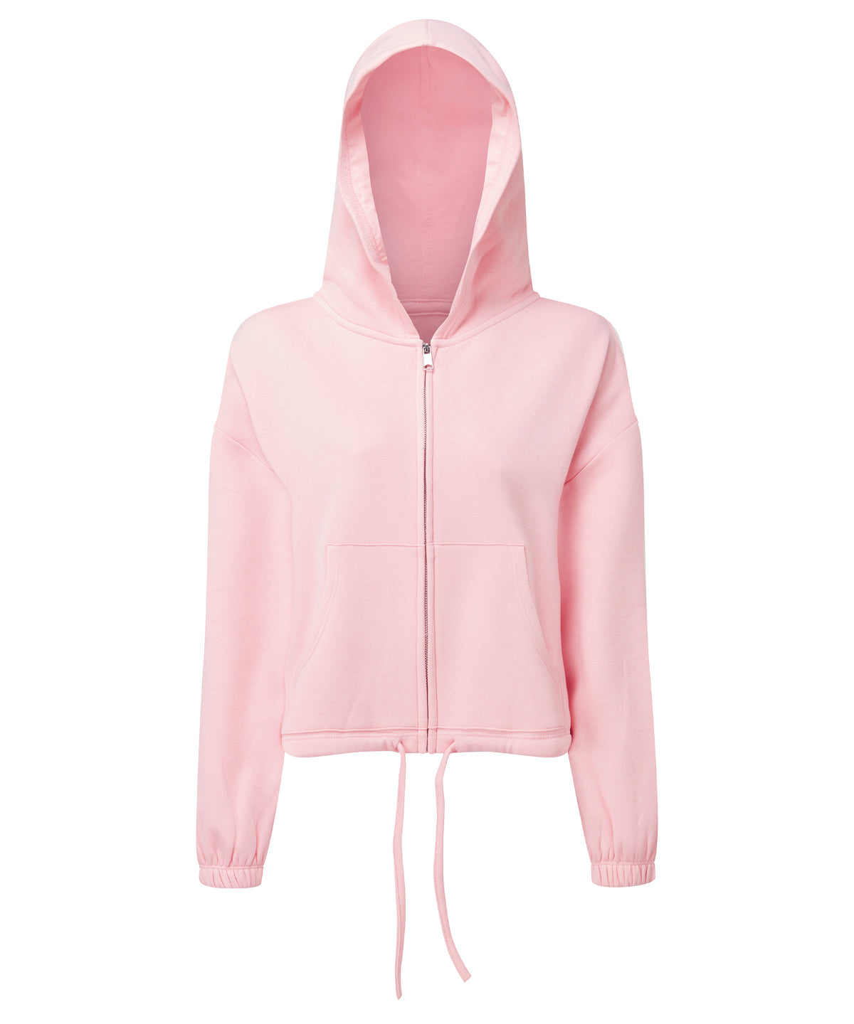 Women's TriDri® recycled cropped oversize full-zip hoodie - Light Pink