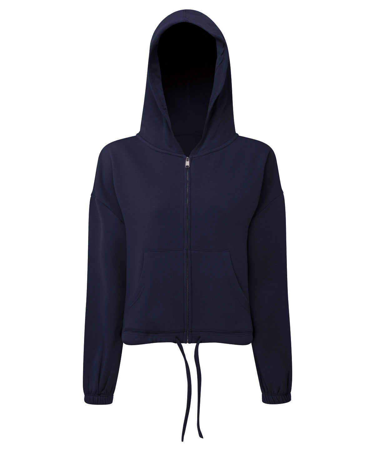 Women's TriDri® recycled cropped oversize full-zip hoodie - Navy