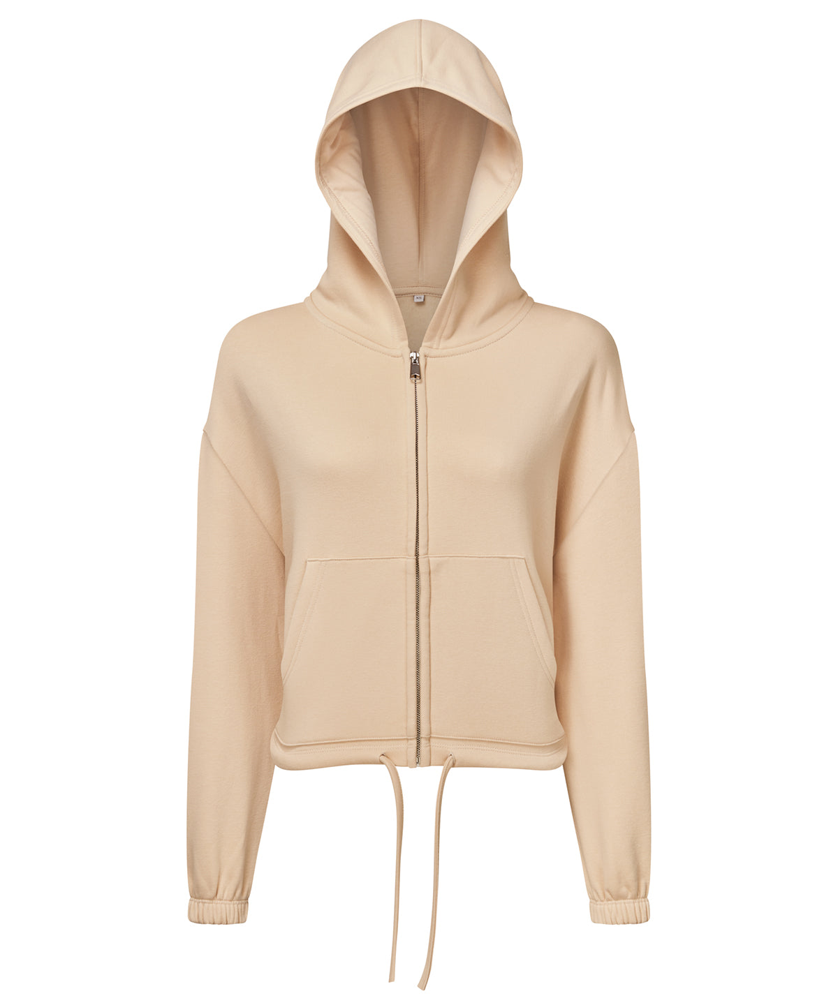 Women's TriDri® recycled cropped oversize full-zip hoodie - Nude