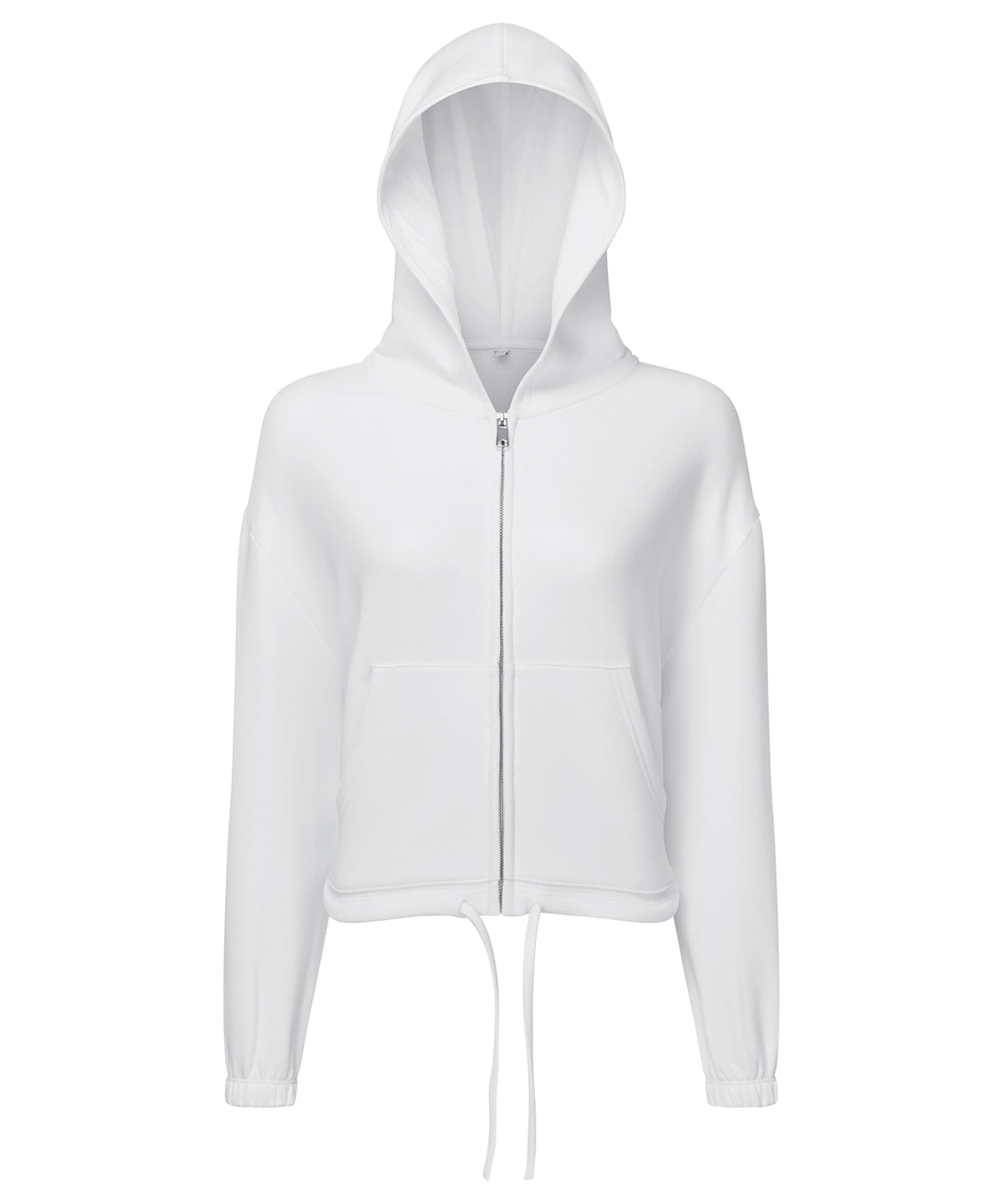 Women's TriDri® recycled cropped oversize full-zip hoodie - White