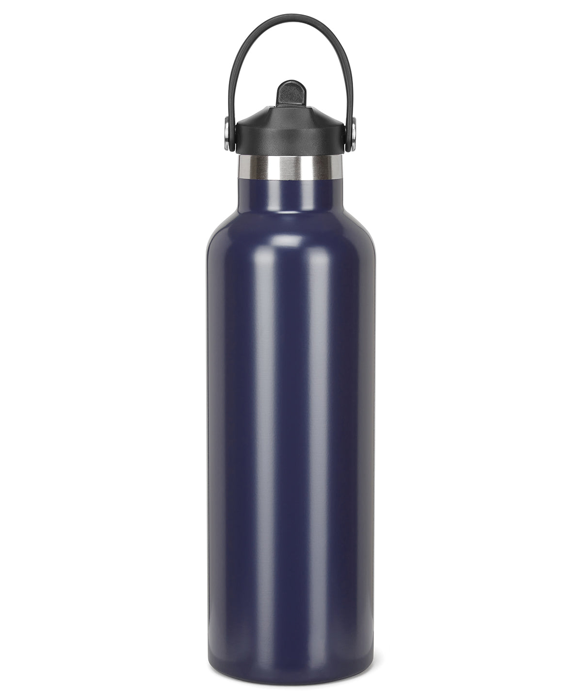 Tridri® vacuum sports water bottle with flip up straw - Navy