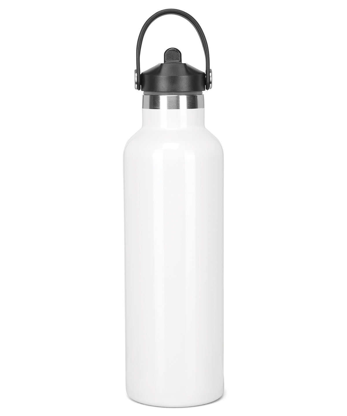 Tridri® vacuum sports water bottle with flip up straw - White Sublimation