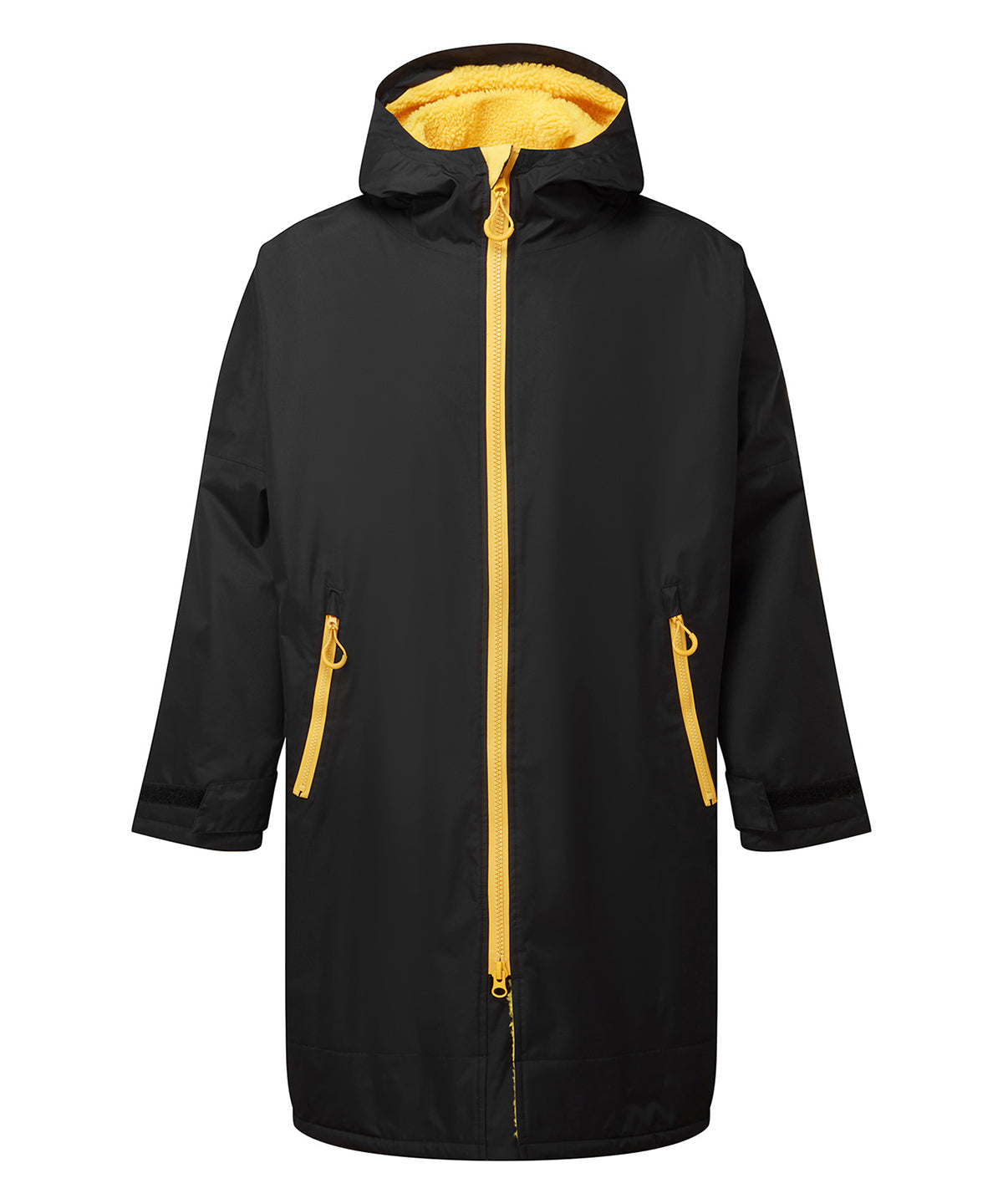 Tridri® Recycled all-seasons waterproof changing robe - Black/Sun Yellow