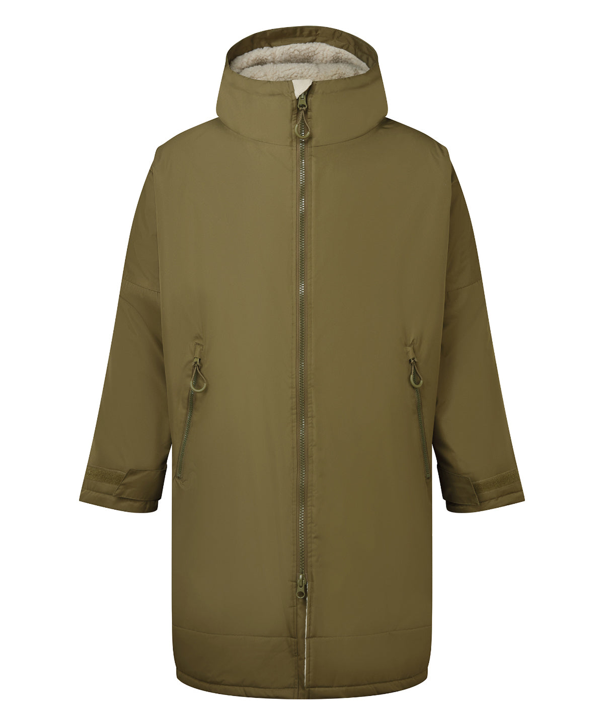 Tridri® Recycled all-seasons waterproof changing robe - Olive/Natural
