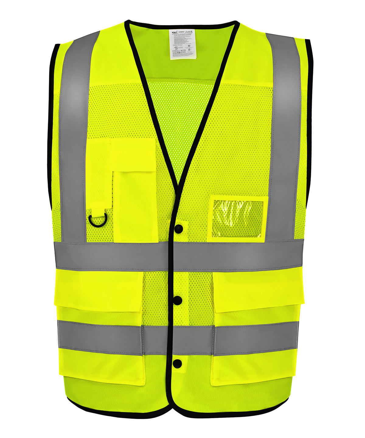 Hi-vis superior open mesh button waistcoat (HVW860) - Hi-vis Yellow