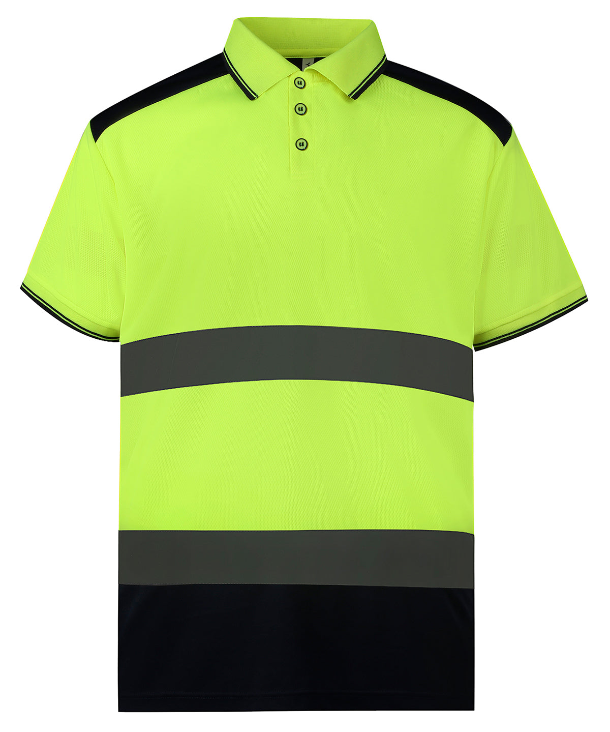 Hi-vis two-tone polo shirt (HVJ220) - Yellow/Navy