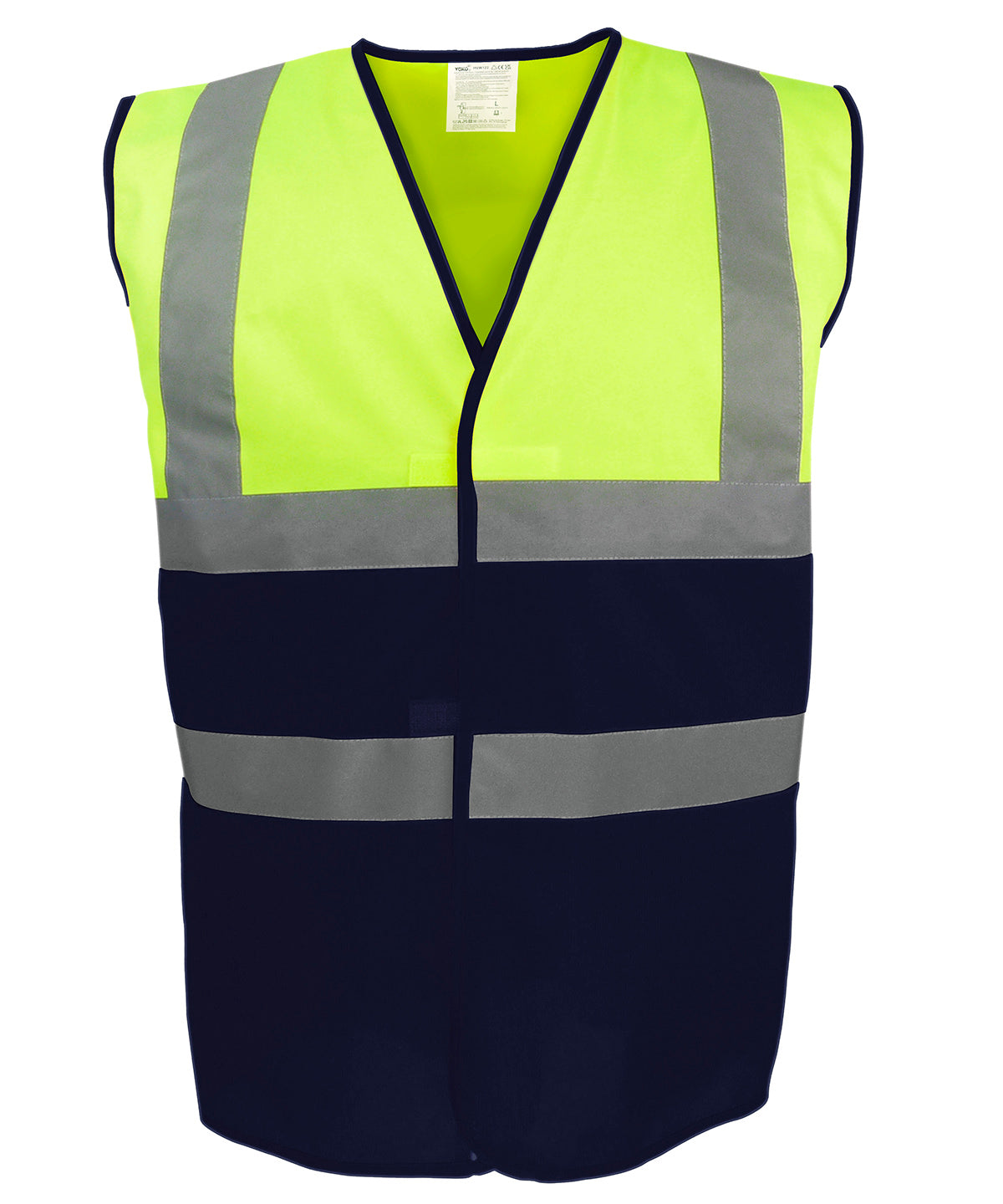 Hi-vis two-tone waistcoat (HVW122) - Hi-vis Yellow/Navy