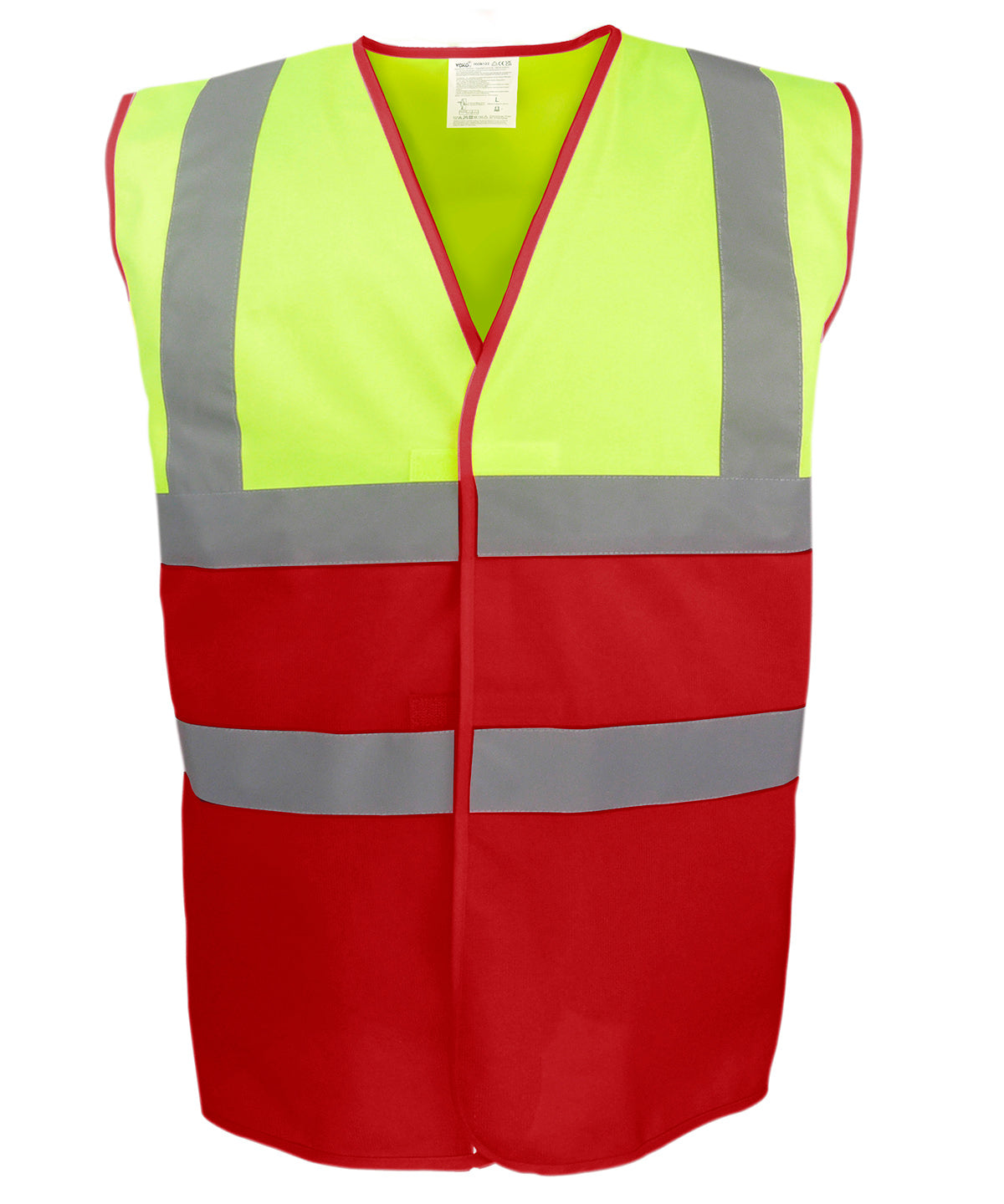 Hi-vis two-tone waistcoat (HVW122) - Hi-vis Yellow/Red