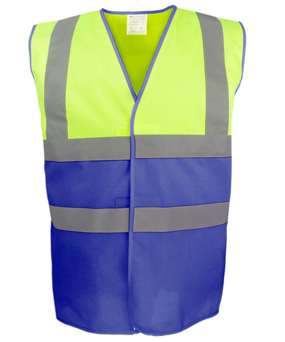 Hi-vis two-tone waistcoat (HVW122) - Hi-vis Yellow/Royal Blue