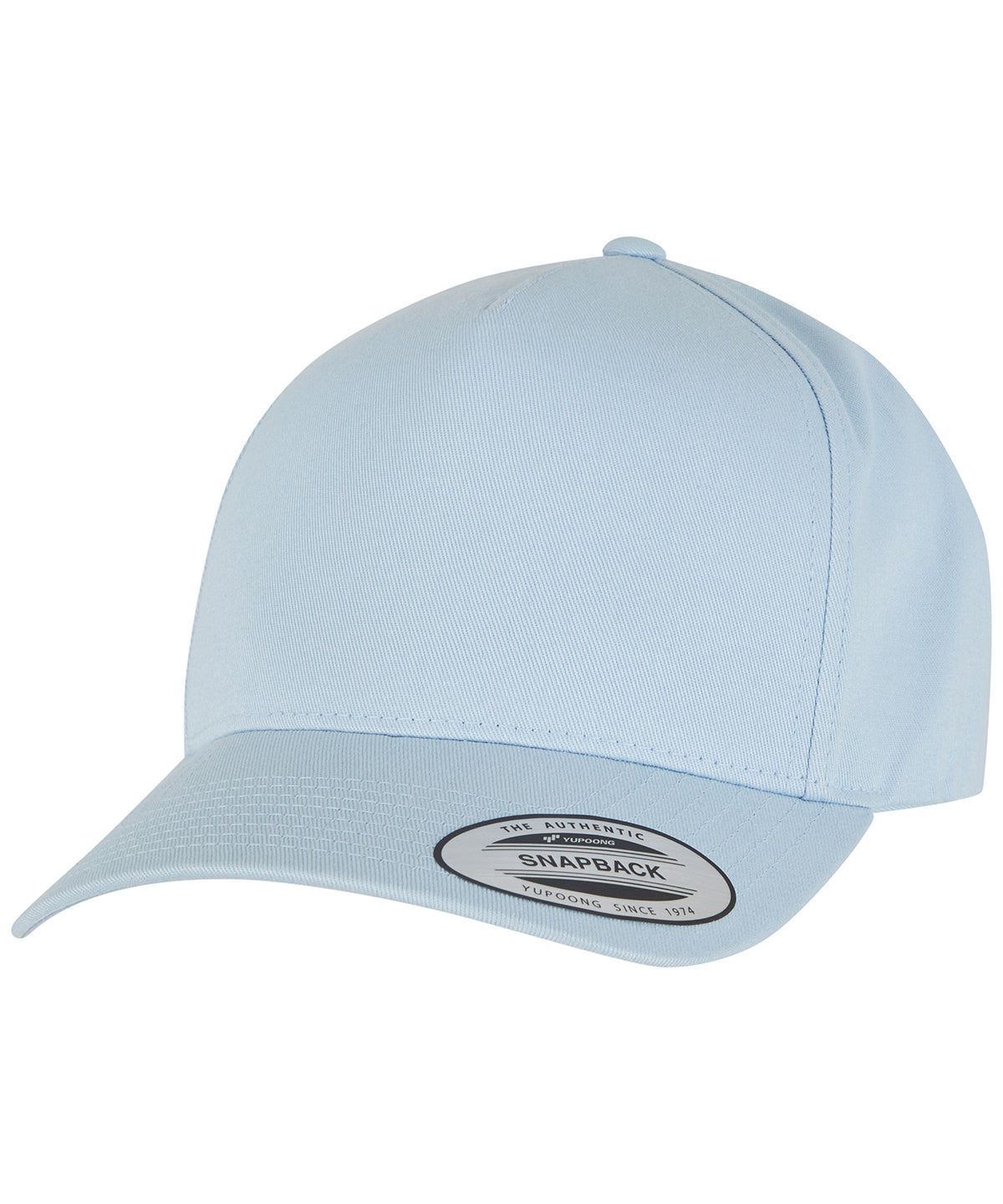 5-panel curved classic snapback (7707) - Light Blue