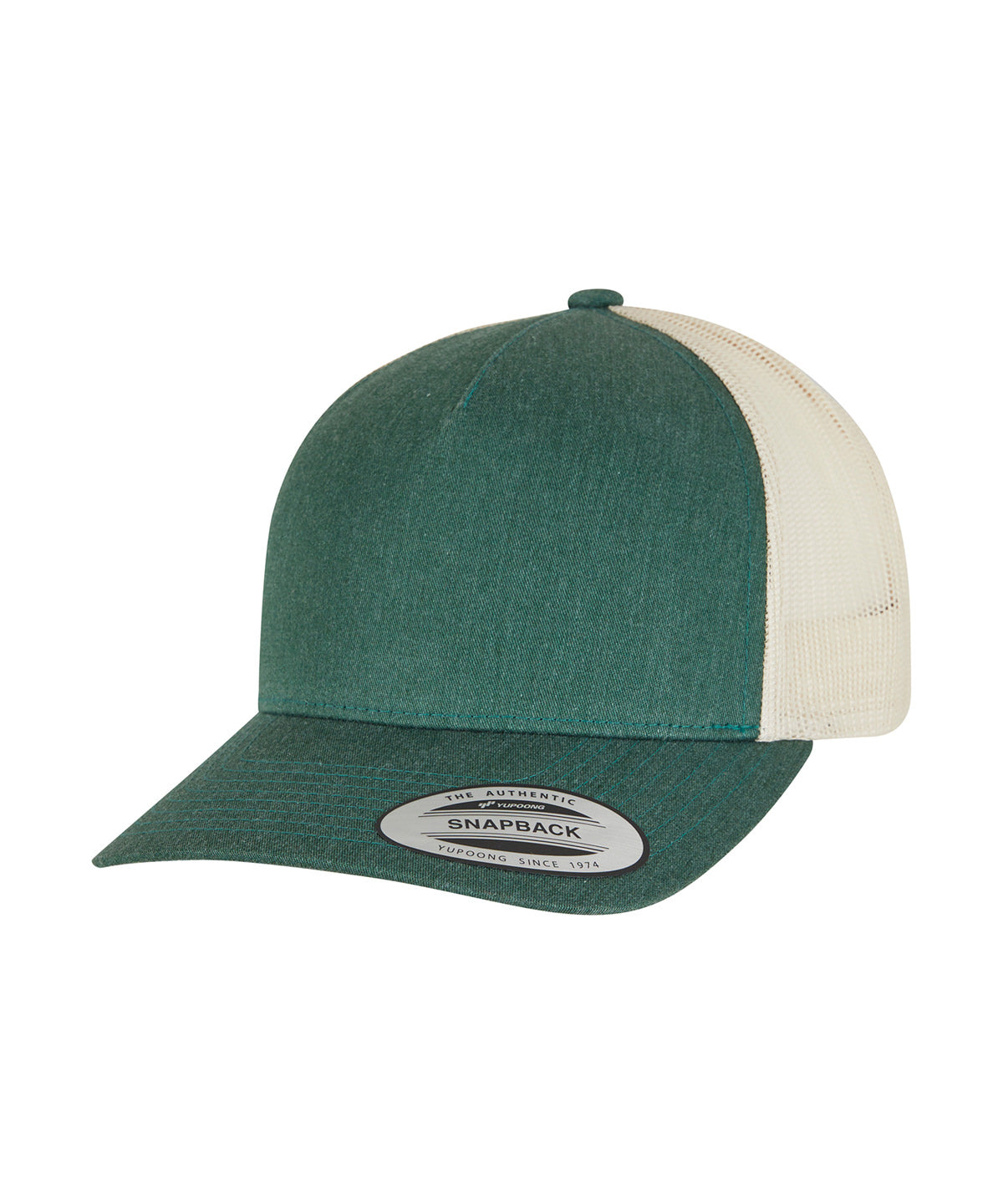 5-panel retro trucker 2-tone cap (6506T) - Green/Beige