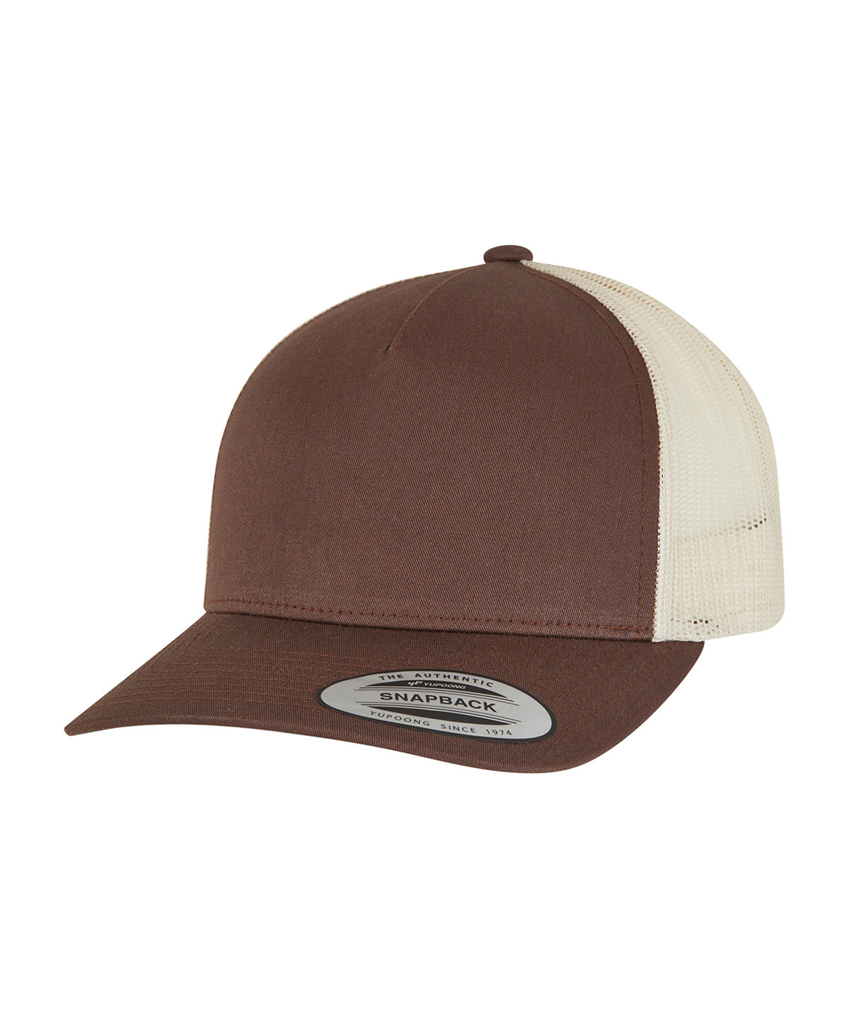 5-panel retro trucker 2-tone cap (6506T) - Mustang/Beige