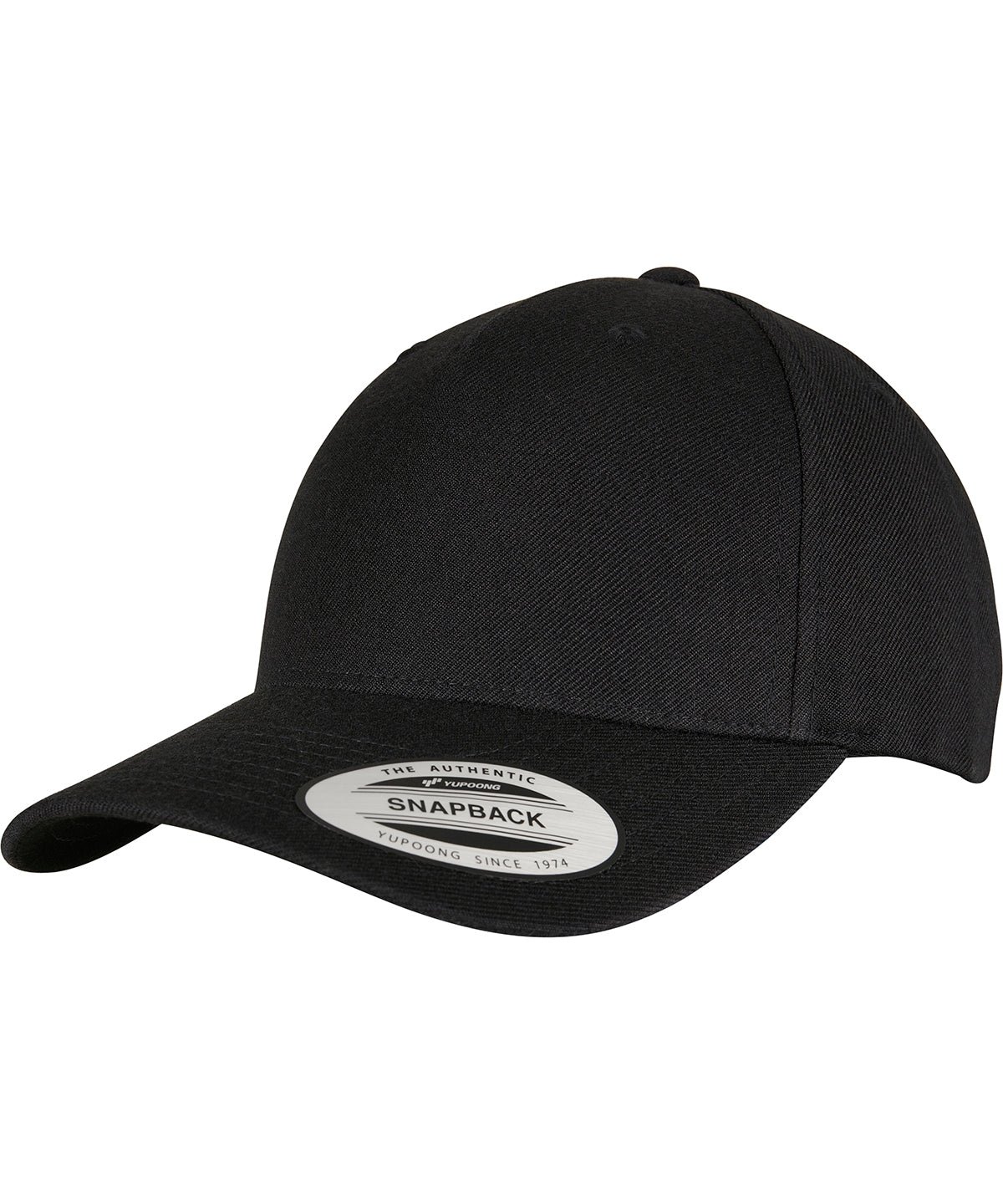 YP classics 5-panel premium curved visor snapback cap (5789M) - Black