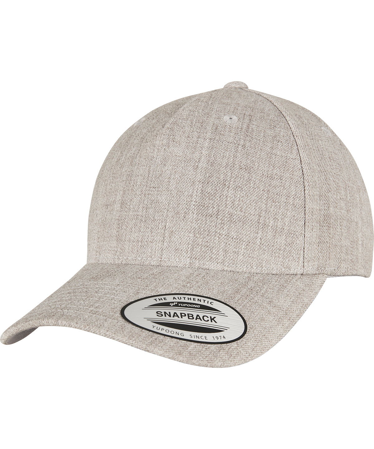 YP classics 5-panel premium curved visor snapback cap (5789M) - Heather Grey