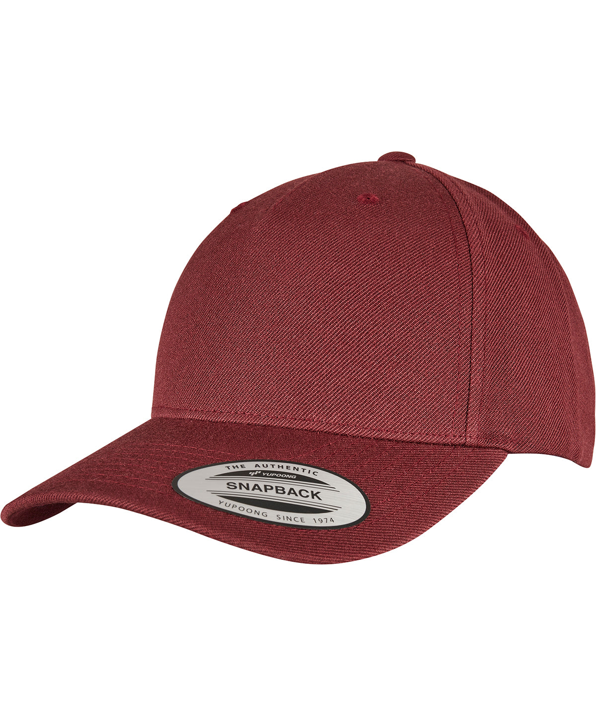 YP classics 5-panel premium curved visor snapback cap (5789M) - Maroon