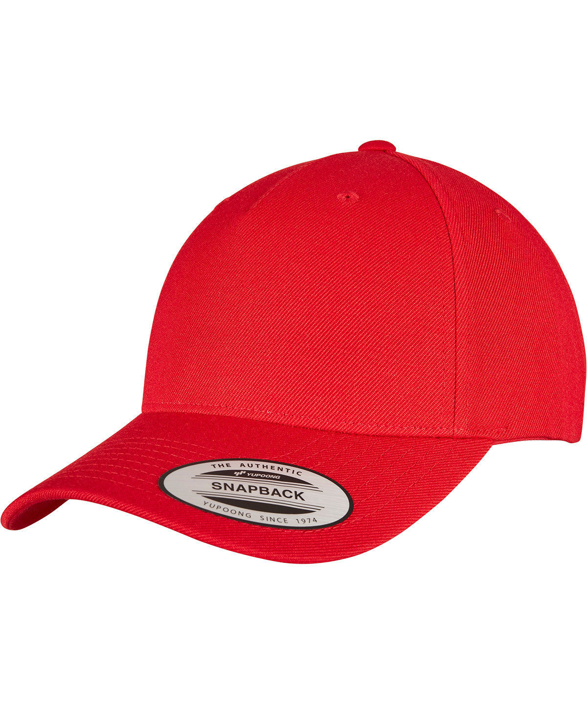 YP classics 5-panel premium curved visor snapback cap (5789M) - Red