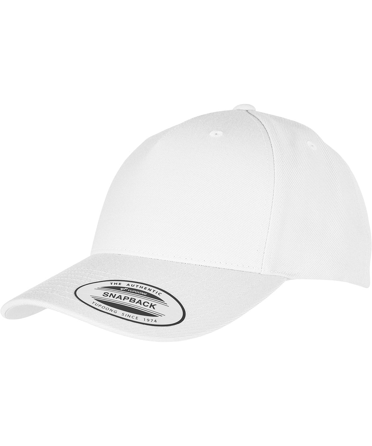 YP classics 5-panel premium curved visor snapback cap (5789M) - White