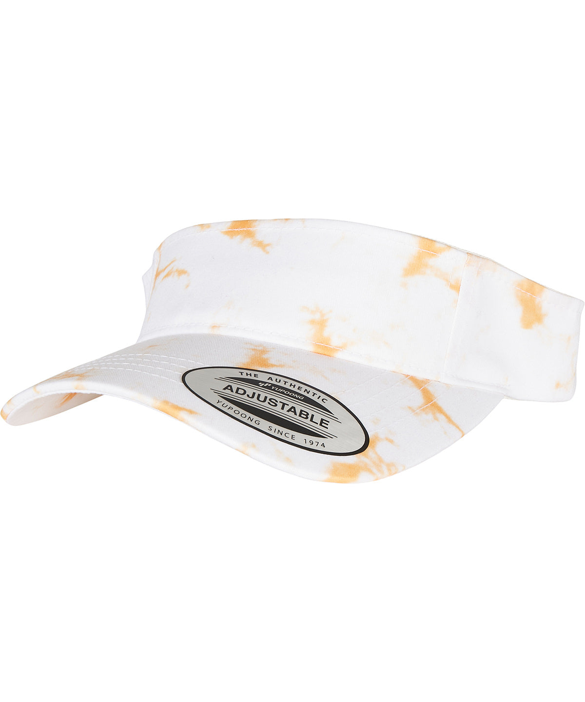 Batik dye curved visor cap - Orange/White