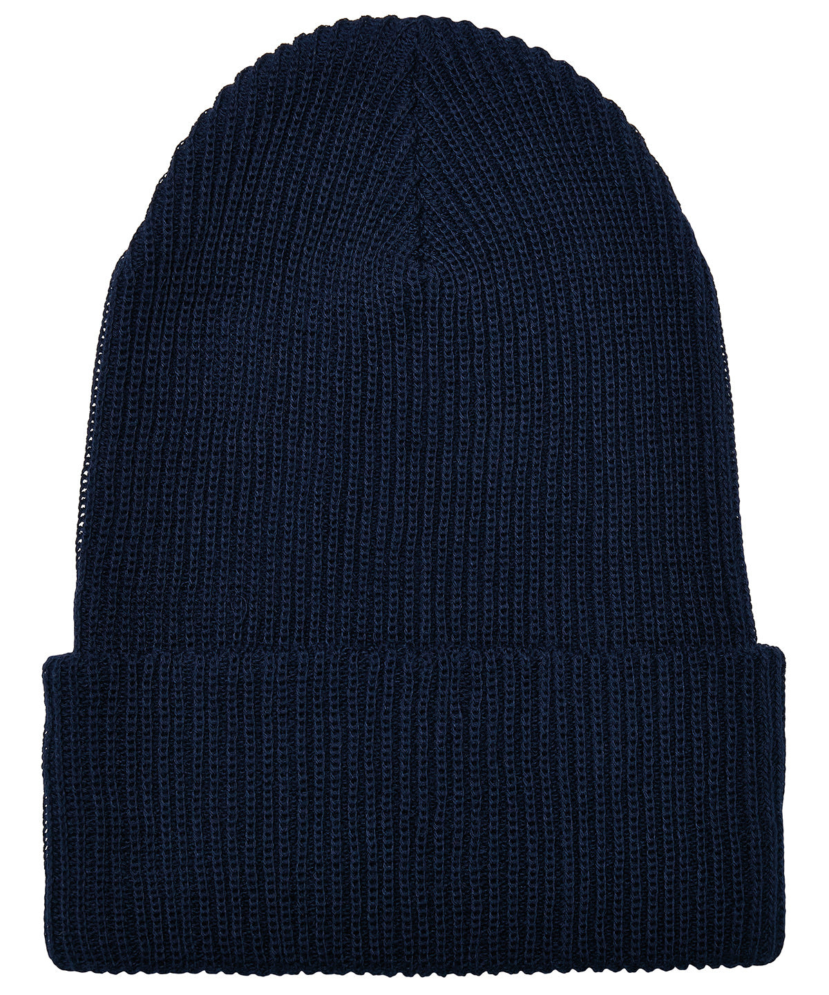 Recycled yarn ribbed knit beanie (1504RY) - Navy