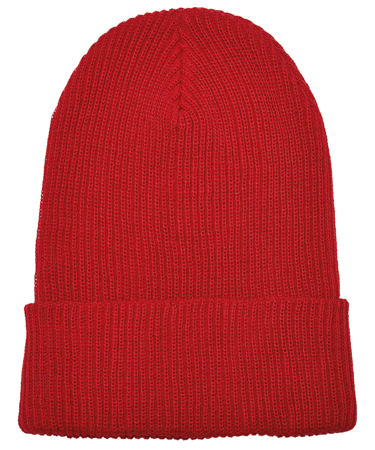 Recycled yarn ribbed knit beanie (1504RY) - Red
