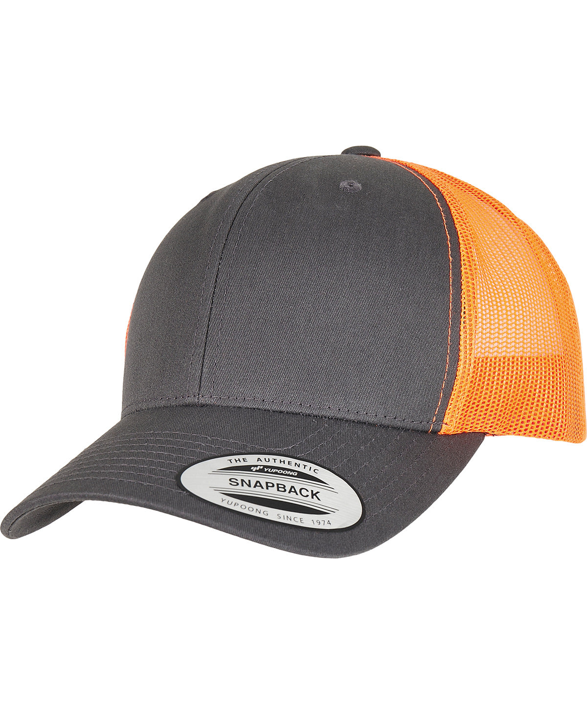 Retro trucker 2-tone (6606T) - Charcoal/Neon Orange