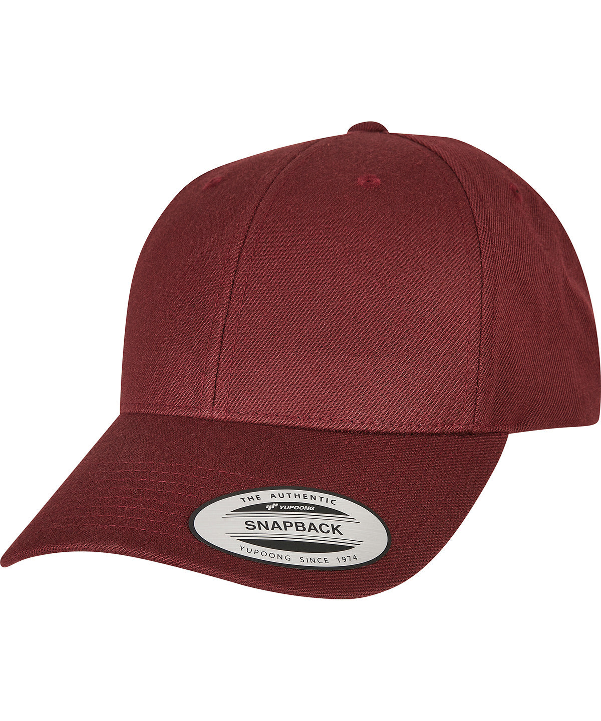 Premium curved visor snapback cap (6789M) - Maroon