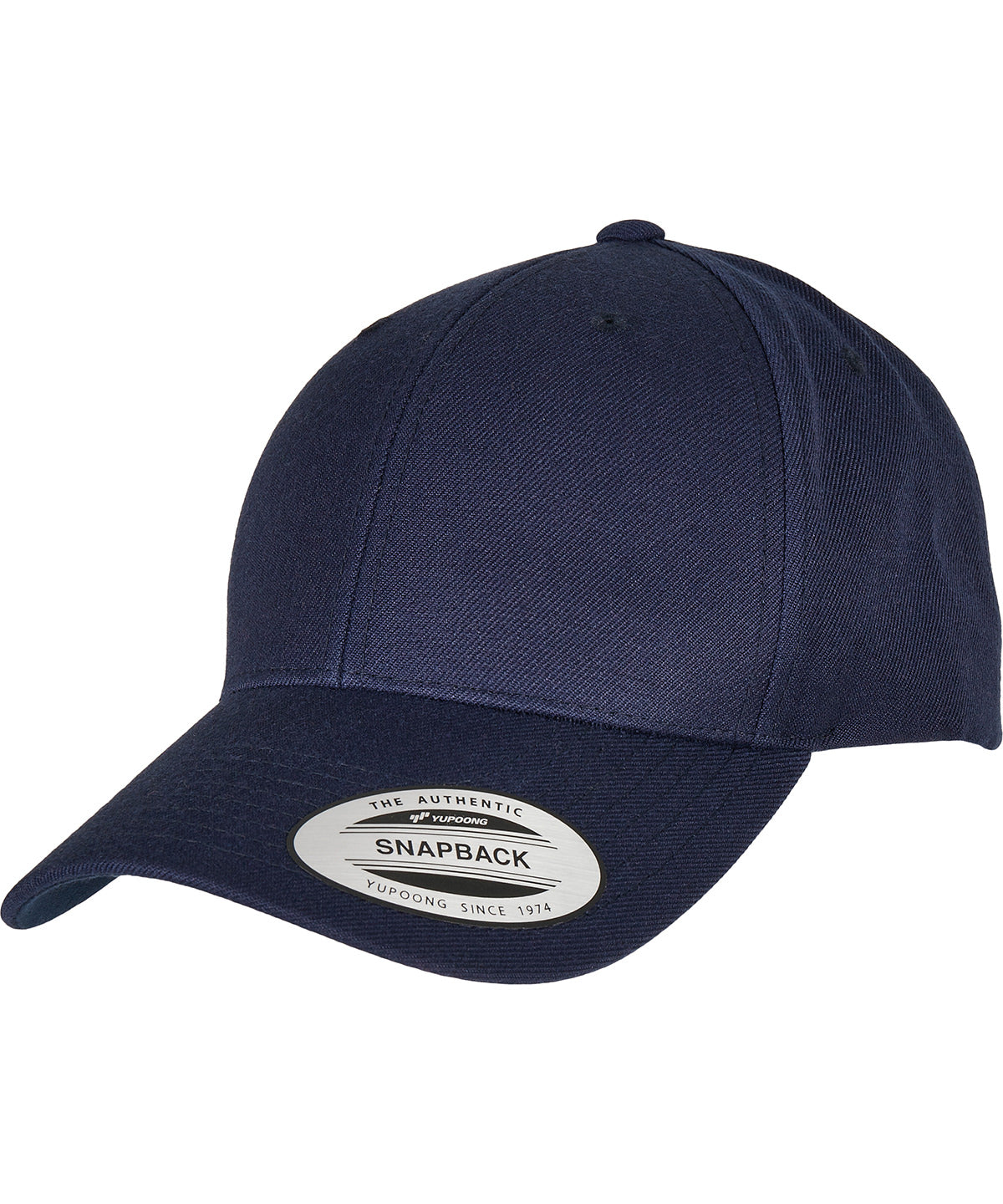 Premium curved visor snapback cap (6789M) - Navy