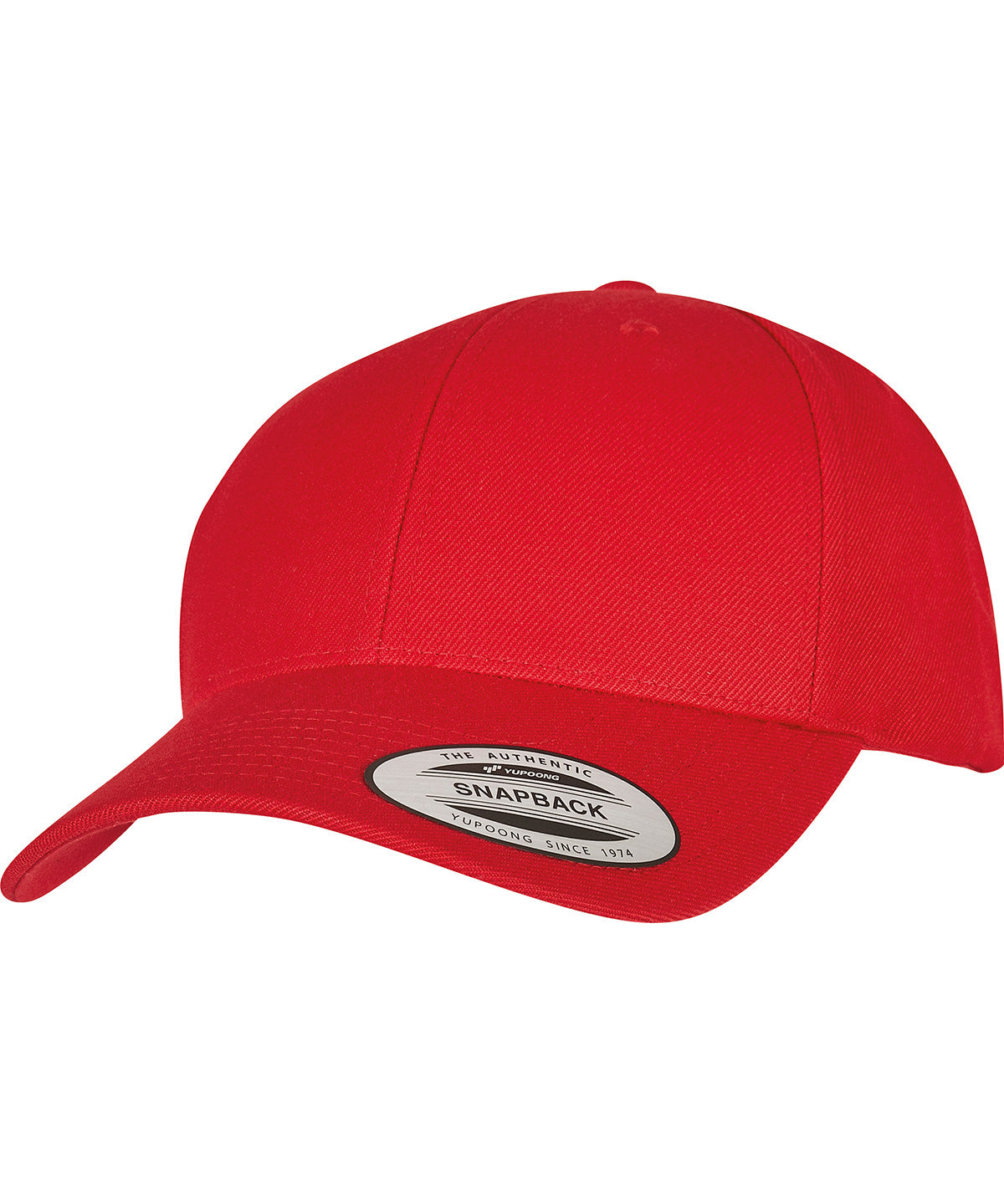 Premium curved visor snapback cap (6789M) - Red